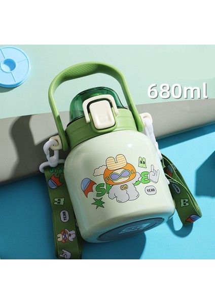 Gıda Sınıfı Paslanmaz Çelik Termos Bardak Öğrenci Saman Sıçrayan Su Bardağı Büyük Kapasiteli Termos Su Isıtıcısı (Yurt Dışından)