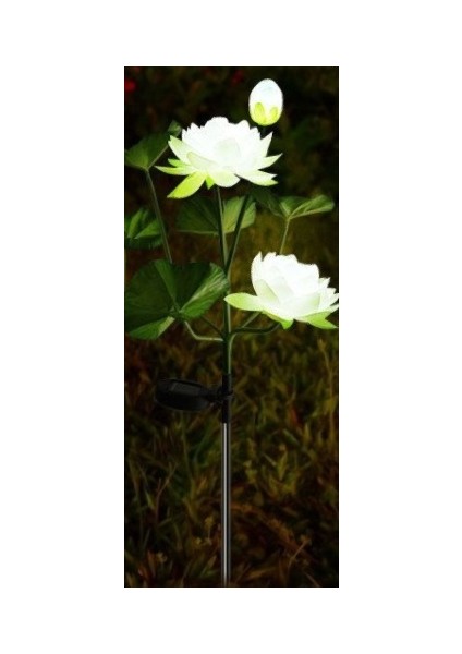 Güneş Zemin Lotus Lambası Bahçe Dekoratif Lamba Açık Su Geçirmez Güneş Lambası (Yurt Dışından)