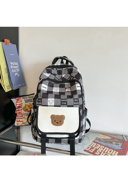 Yeni Gündelik Çok Yönlü Sevimli Ayı Büyük Kapasiteli Ortaokul ve Lise Üniversite Öğrencisi Sırt Çantası (Yurt Dışından)