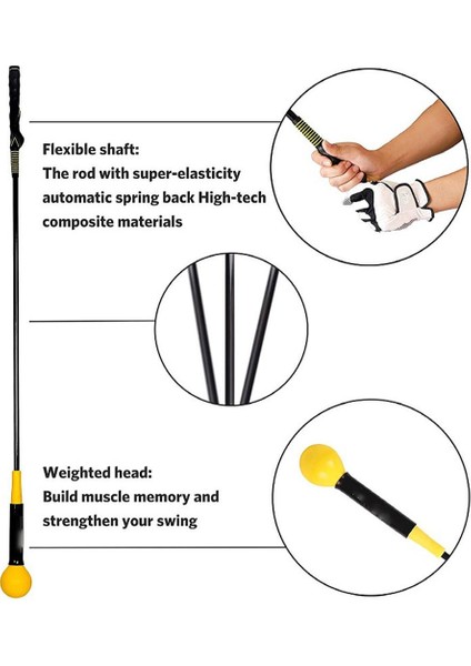 Golf Swing Trainer - Golf Sarı Için Tempo ve Esneklik Çubuğu (Yurt Dışından) fırsatları