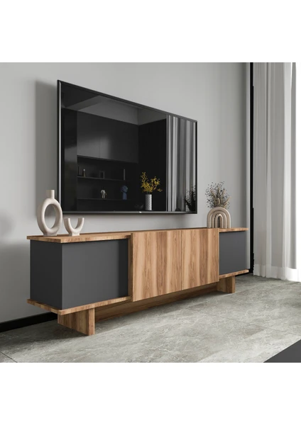 Home Diana 180 cm Tv Ünitesi , Ceviz- Antrasit Tv Ünitesi