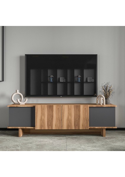 Home Diana 180 cm Tv Ünitesi , Ceviz- Antrasit Tv Ünitesi