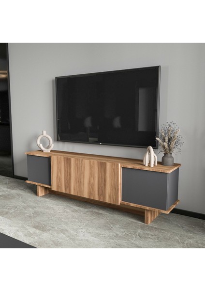 Home Diana 180 cm Tv Ünitesi , Ceviz- Antrasit Tv Ünitesi