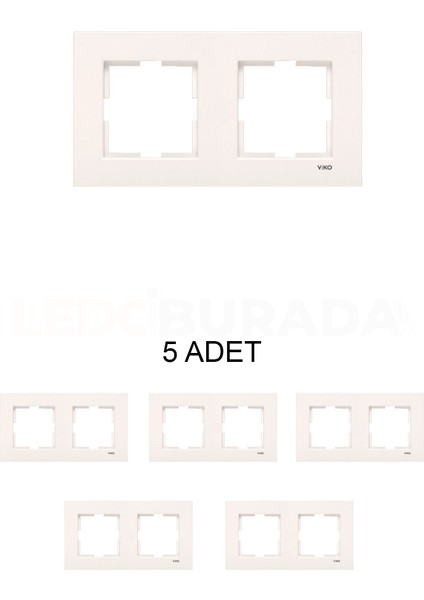 90960211 Karre Krem İkili Çerçeve - 5'li Paket