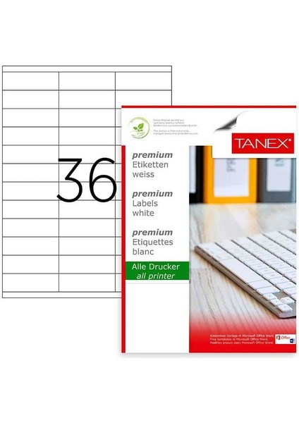 Lazer Etiket 70 x 23 cm