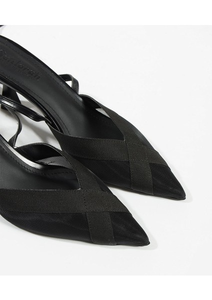 Reptar Siyah trasnparan Kadın Sivri Burun Topuklu Ayakkabı fiyatları