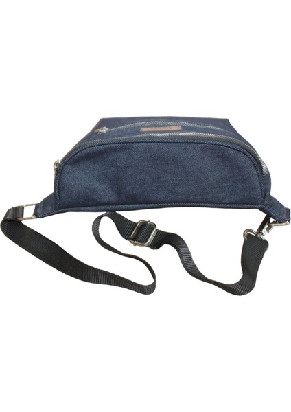 Denim Kumaş Bel Çantası Kadın Erkek kullanımına Uygun Lacivert Renk ÇntBelKtLcvrt003 modelleri
