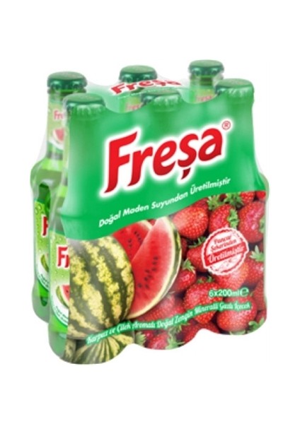 Fresa Karpuz-Çilek Aro. Dog. Maden Suyu 6X200 Ml. (Meyveli Soda) (24'lü)