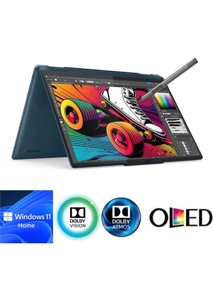 Yoga 14 Inç OLED Dolby Vision Dokunmatik Ekran Intel Core Ultra I7 155H-16GB-512GB Ssd-Dolby Atmos Hoparlör-1.49 kg + Lenovo® Digital Pen + Windows 11 Home