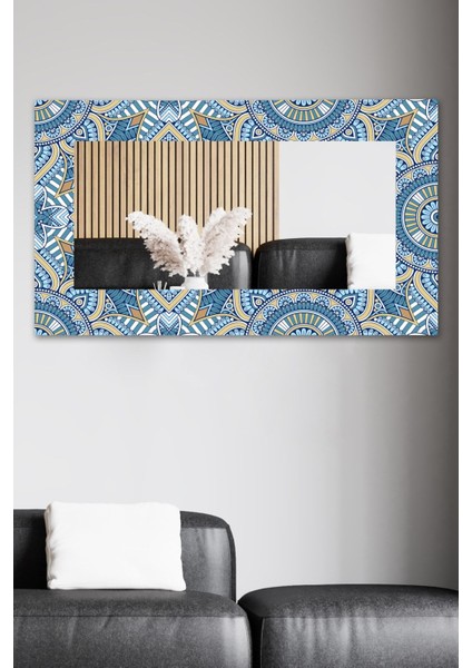 60X100 Bleu Blanc Duvar Aynası Antre Salon Banyo Ofis Aynası