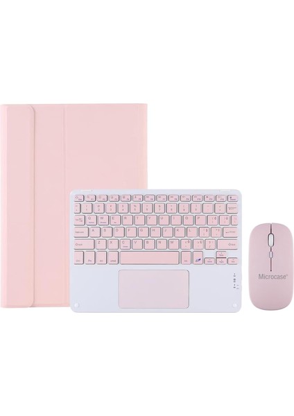 Honor Pad X8 10.1 Inch Tablet ile Uyumlu Bluetooth Klavye ve Mouse + Standlı Kılıf - Bkk6 Pembe