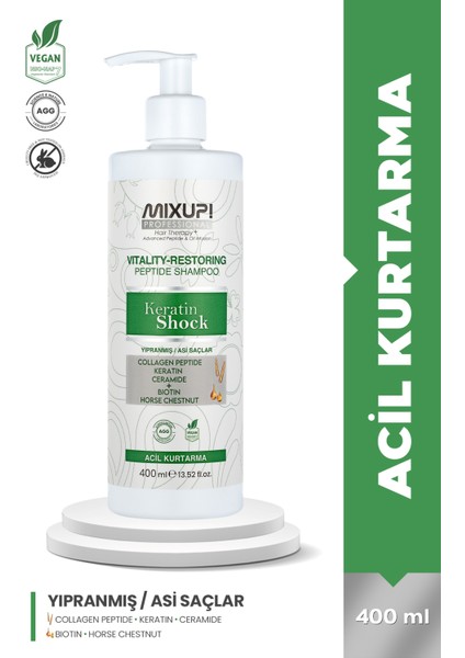 Acil Kurtarma Yıpranmış Saçlar Için Kolajen,peptit,keratin,ceramide Yüksek Kontrastlı Şampuan 400 ml