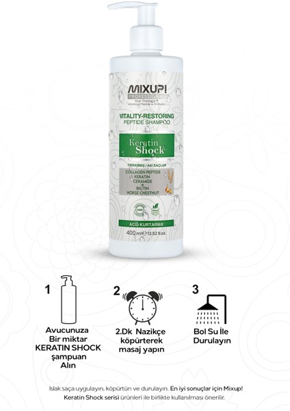 Acil Kurtarma Yıpranmış Saçlar Için Kolajen,peptit,keratin,ceramide Yüksek Kontrastlı Şampuan 400 ml