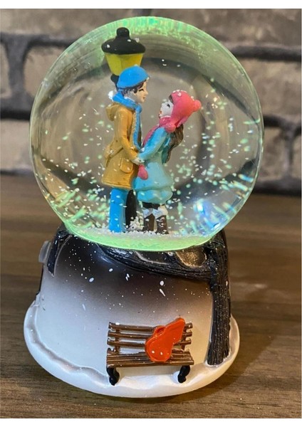 Sevgiliye Hediye Sokak Lambası Kar Küresi & Mini Peluş Ayıcık fırsatları