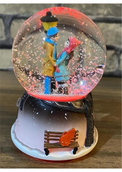 Sevgiliye Hediye Sokak Lambası Kar Küresi & Mini Peluş Ayıcık indirimleri