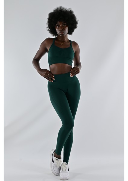 Push Up Şekillendirici Iç Göstermeyen Yüksek Bel Tayt Amon Yeşil modelleri