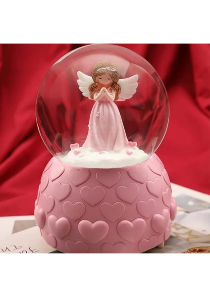Pembe Peri Işıklı Kar Küresi Arkadaşa Hediye & Mini Peluş Ayıcık fiyatları