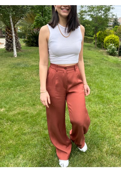 Kiremit Bol Paça Pantolon