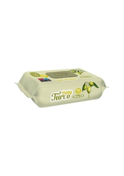 Bebek Islak Havlu Olive Oil 90' Lı