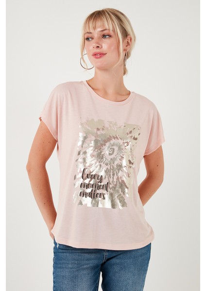 Baskılı Bisiklet Yaka Regular Fit T Shirt Kadın T Shirt 6671001 fiyatları