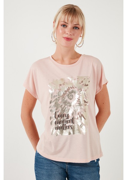 Baskılı Bisiklet Yaka Regular Fit T Shirt Kadın T Shirt 6671001 modelleri