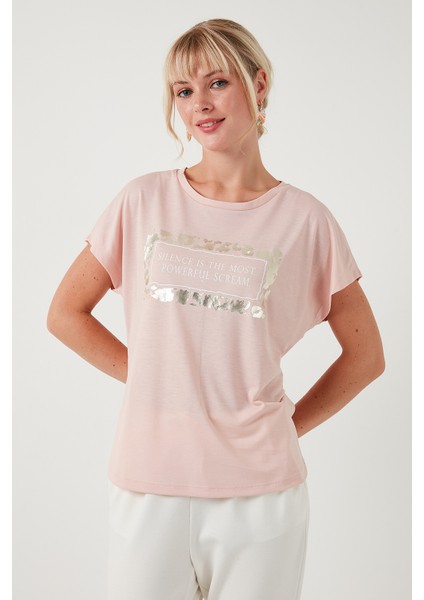 Baskılı Bisiklet Yaka Regular Fit T Shirt Kadın T Shirt 6671007 fiyatları