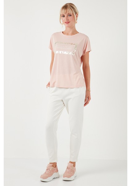 Baskılı Bisiklet Yaka Regular Fit T Shirt Kadın T Shirt 6671007 fırsatları