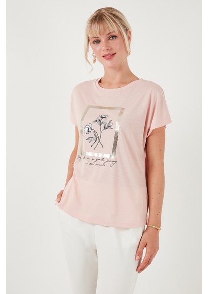 Baskılı Bisiklet Yaka Regular Fit T Shirt Kadın T Shirt 6671006 modelleri