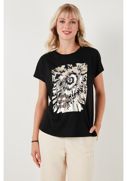 Baskılı Bisiklet Yaka Regular Fit T Shirt Kadın T Shirt 6671001 fiyatları