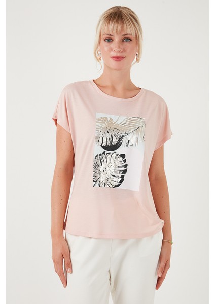 Baskılı Bisiklet Yaka Regular Fit T Shirt Kadın T Shirt 6671004 modelleri