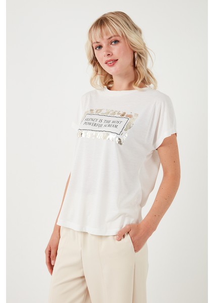 Baskılı Bisiklet Yaka Regular Fit T Shirt Kadın T Shirt 6671007 fiyatları