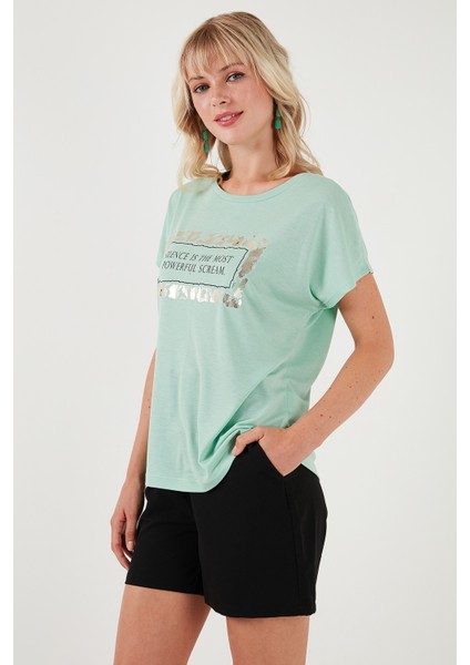 Baskılı Bisiklet Yaka Regular Fit T Shirt Kadın T Shirt 6671007 fiyatları