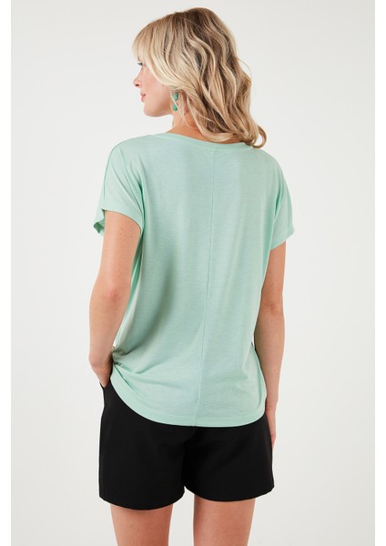 Baskılı Bisiklet Yaka Regular Fit T Shirt Kadın T Shirt 6671007 indirimleri