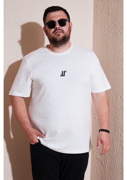 Pamuklu Regular Fit Bisiklet Yaka Büyük Beden T Shirt Erkek T Shirt 5902753B