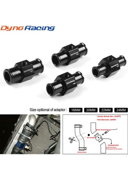 2 Takım Motosiklet Modifikasyon Aksesuarları Su Sıcaklığı Göstergesi Sensörü Konnektör Tee Konnektör Dönüşüm Adaptörü 18/20/22/24 mm (Yurt Dışından)