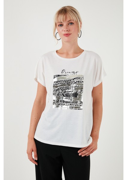 Baskılı Bisiklet Yaka Regular Fit T Shirt Kadın T Shirt 6671000 modelleri