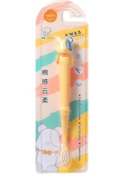 Karikatür Çocuk Diş Fırçası Tek Paket 3-12 Yaş Yaratıcı Silikon Saplı Bebek Ultra Ince Yumuşak Kıllı Diş Fırçası (Yurt Dışından)