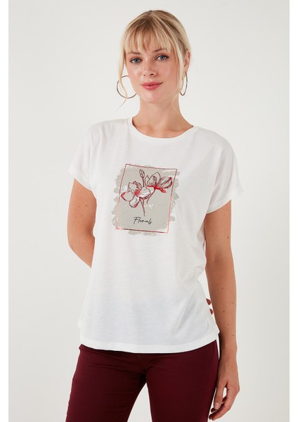 Baskılı Bisiklet Yaka Regular Fit T Shirt Kadın T Shirt 6671002 modelleri