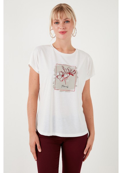 Baskılı Bisiklet Yaka Regular Fit T Shirt Kadın T Shirt 6671002 fırsatları