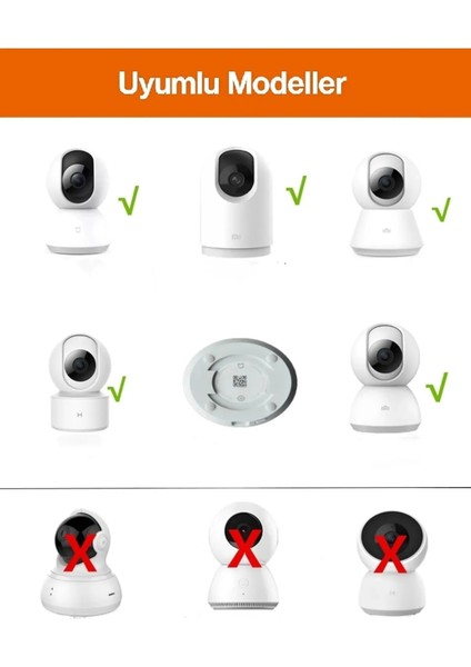 Mexis Store Xiaomi Mi Home 360° 2k C300 C400 Camera Sabitleme Montaj Braketi