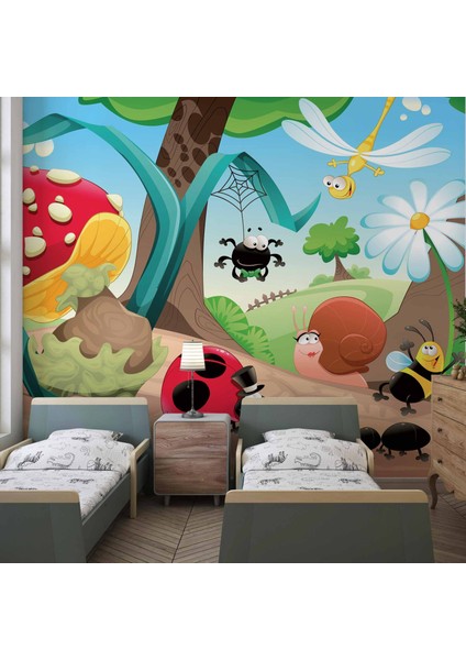 Minik Hayvanlar Çocuk Odası Duvar Kağıdı Baskı