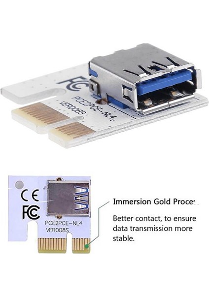 VER008S Pcı-E Express 1x To 16X USB 3.0 Riser Kart Uzatıcı Yükseltici - 4pin 6pin Sata Güç indirimleri