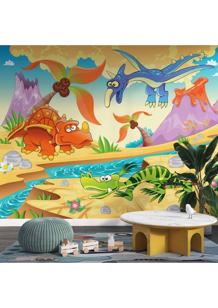 Dinozor Çağı Çocuk Odası Duvar Kağıdı Baskı modelleri