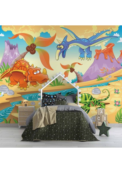 Dinozor Çağı Çocuk Odası Duvar Kağıdı Baskı fırsatları