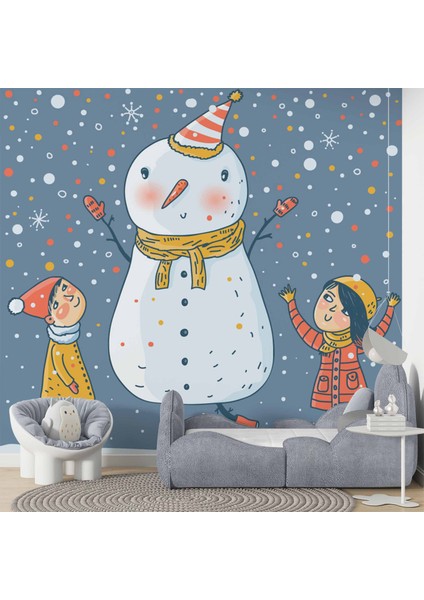 Kardan Adam Çocuk Odası Duvar Kağıdı Baskı