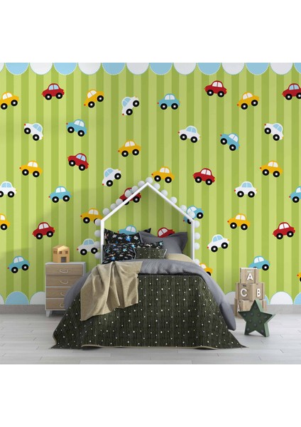 Renkli Arabalar Çocuk Odası Duvar Kağıdı Baskı fırsatları