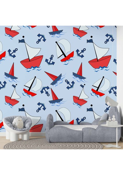 Denizci Çocuk Odası Duvar Kağıdı Baskı