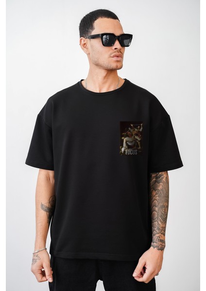 Focus Nostalji Tablo Baskılı Oversize Kalıp Tshirt