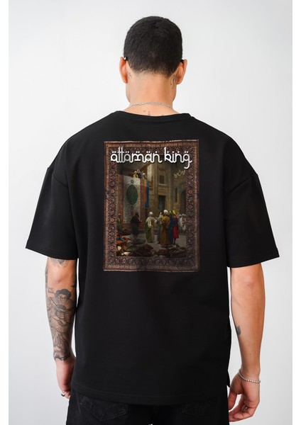 Ottoman Kilim Baskılı Oversize Kalıp Unisex T-Shirt