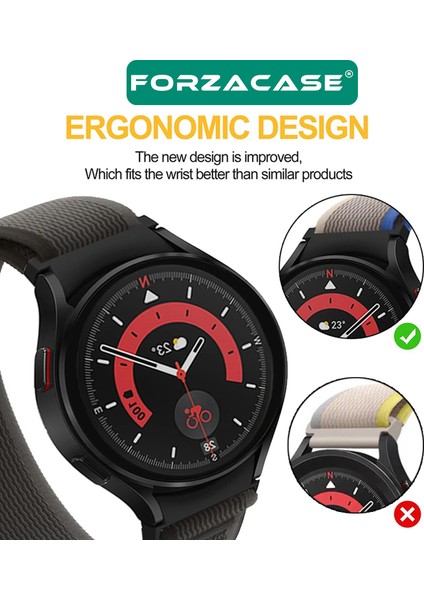 Samsung Galaxy Watch 6 Classic 47MM ile Uyumlu Trial Cırtlı Hasır Kumaş Kordon Kayış FC566 indirimleri